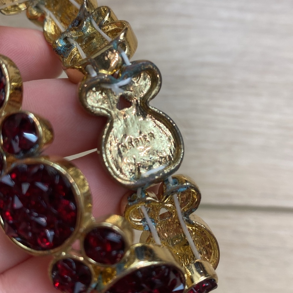 Vintage Napier Red Stone Bracelet‎ - Picture 5 of 7